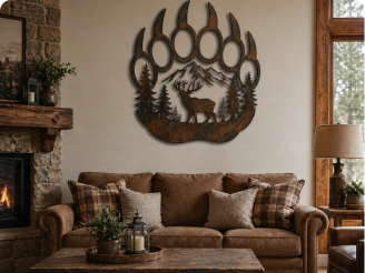 18" Bear Paw with Elk
