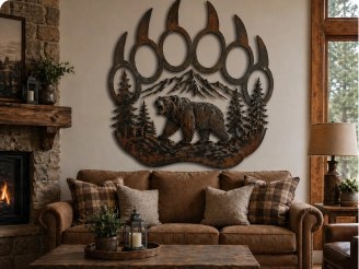 24" Bear Paw with Grizzly Bear