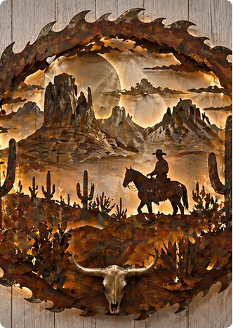 Western Scene Metal Wall Art