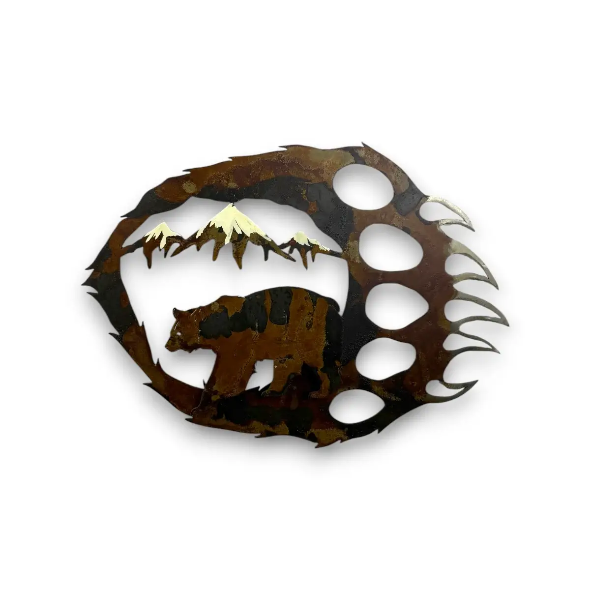 3D metal art of bear and a bear paw