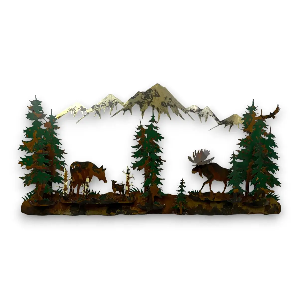 moose family and mountains