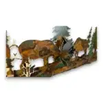 Detail of bull moose fighting