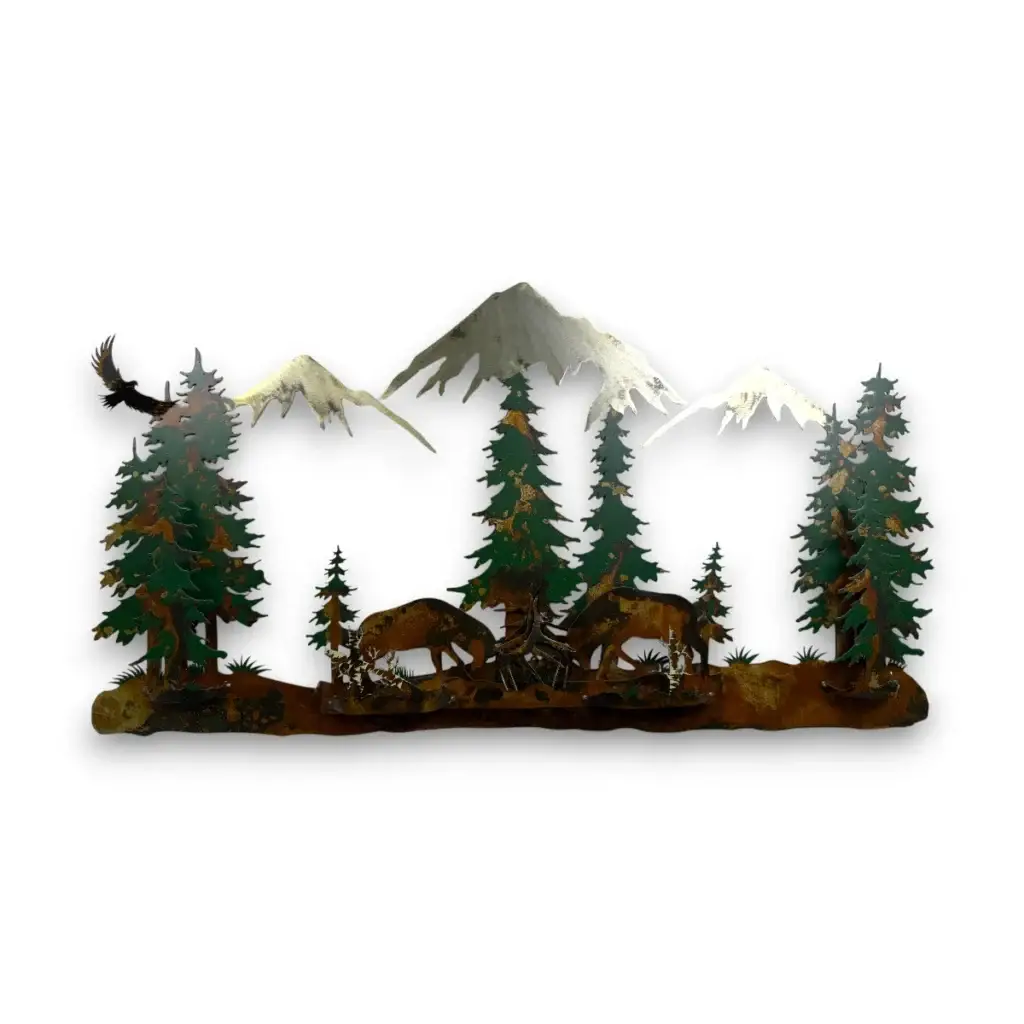 fighting bull elk with mountains in background