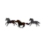 rust brown horses metal artwork