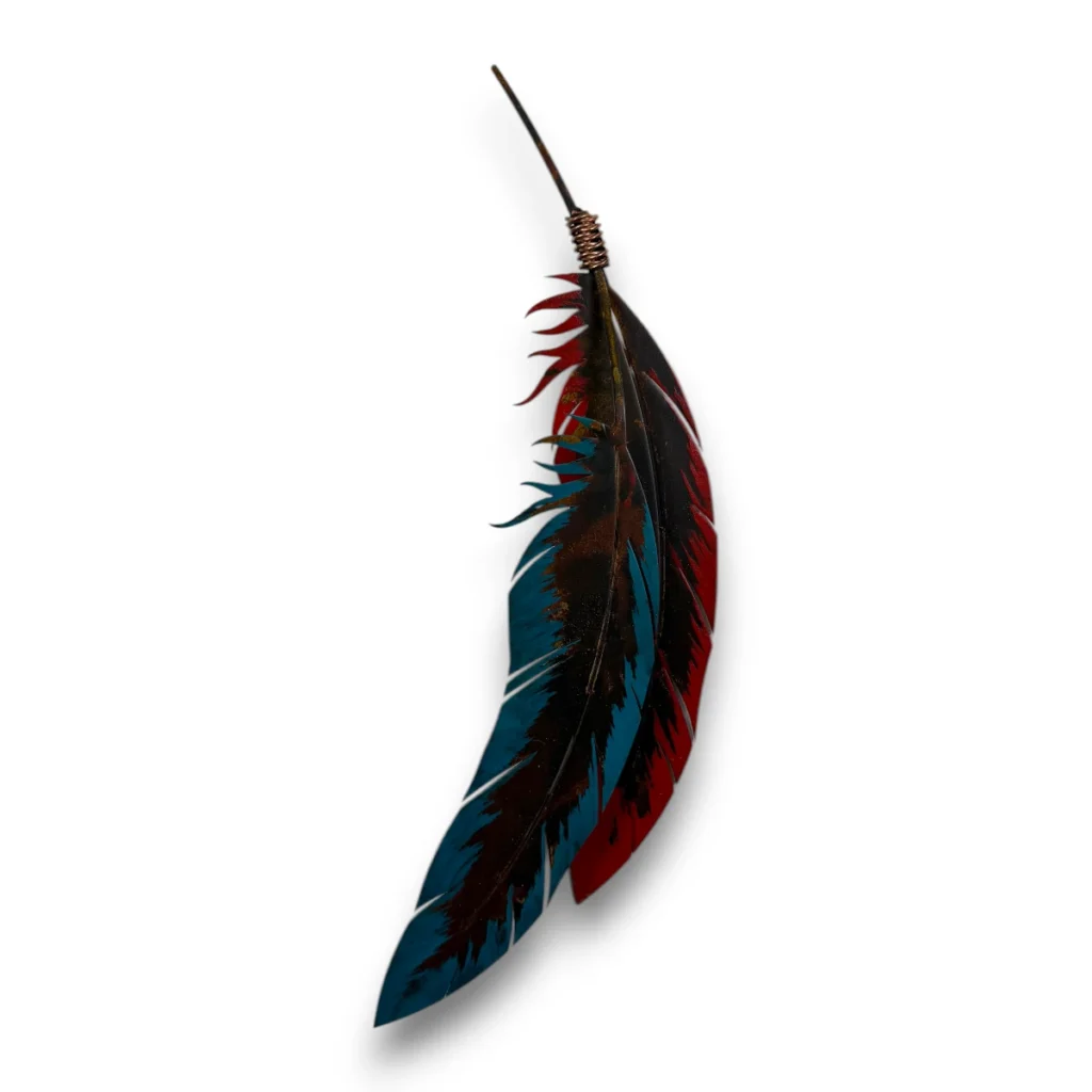 3D metal art feathers