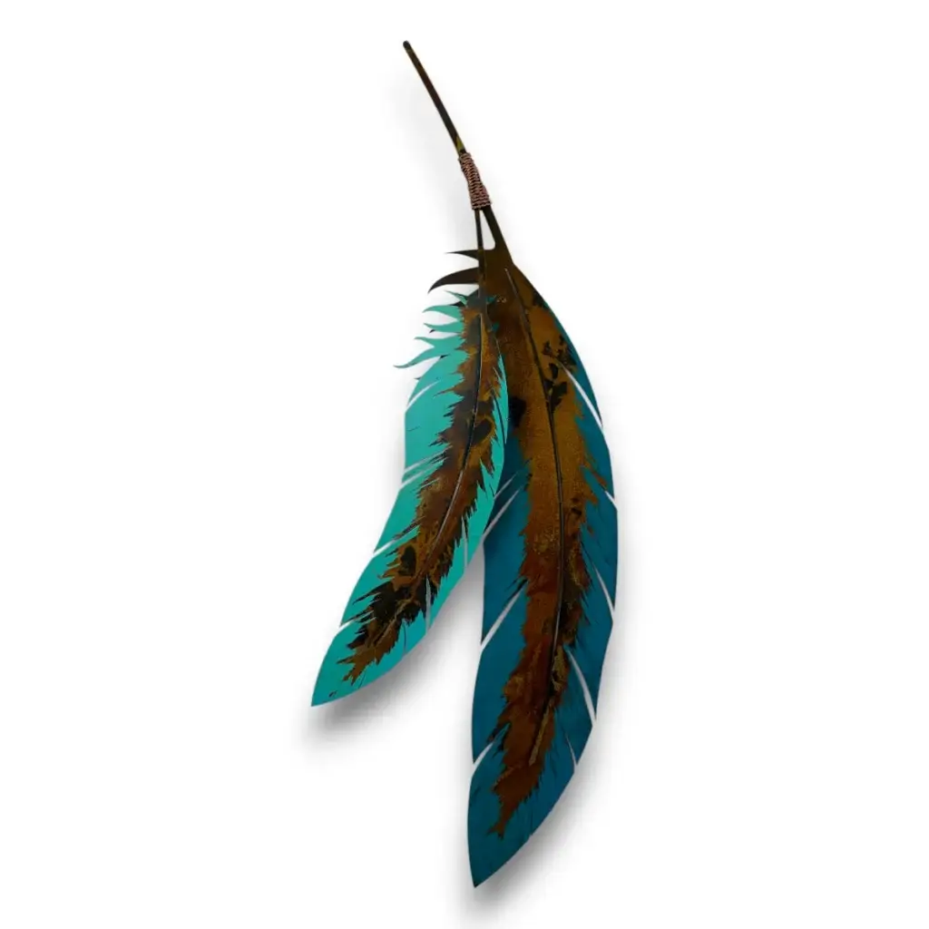 metal art double feather