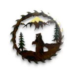 standing bear with saw blade