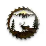mule deer with saw blade