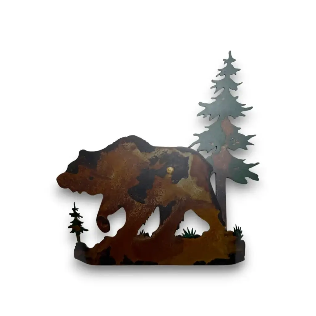 3D metal art grizzly bear