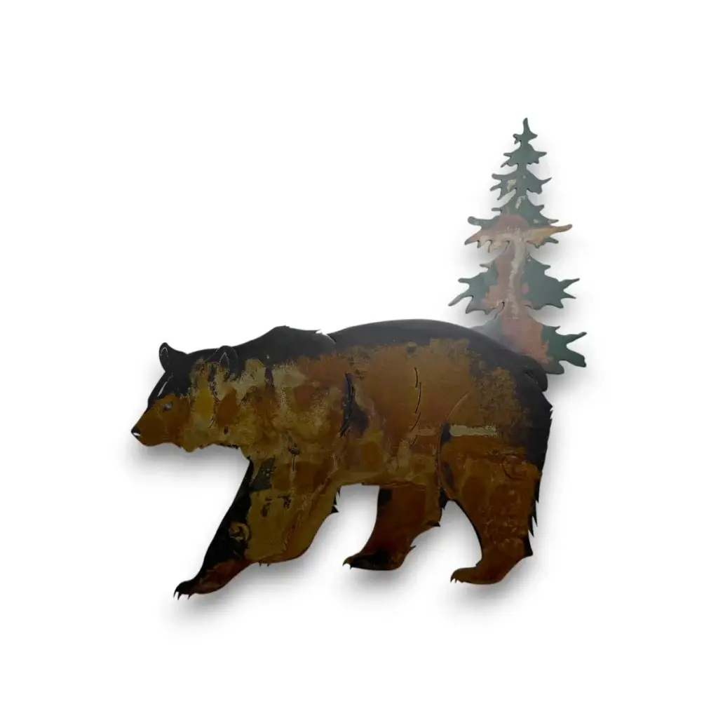 3D metal art with bear