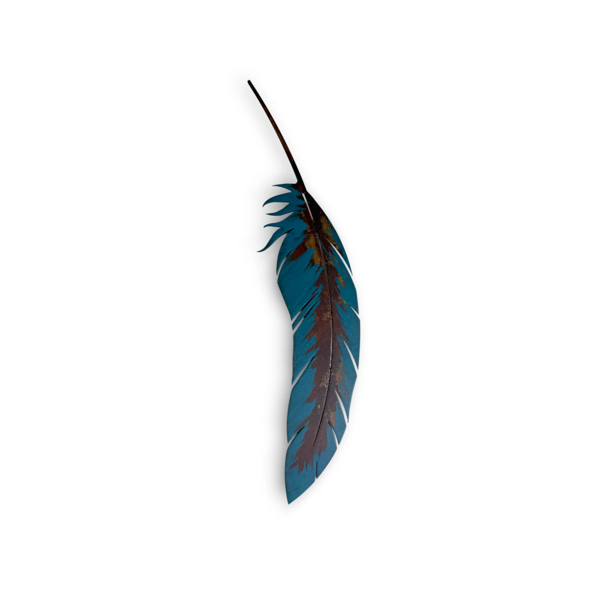 10'' painted metal feather