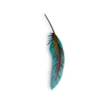 8'' hand painted metal feather