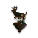 3D metal Single Coat Hook with Running Deer / Yucca front view