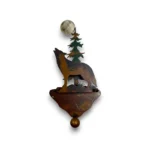 3D metal with Single Coat Hook with Wolf front view