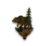 3D metal Single Coat Hook with Bear front view
