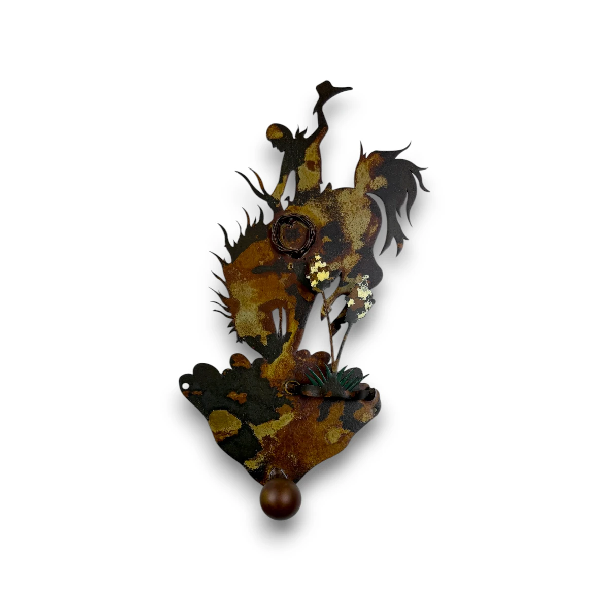 3D metal Single Coat Hook with Bronc / Yucca