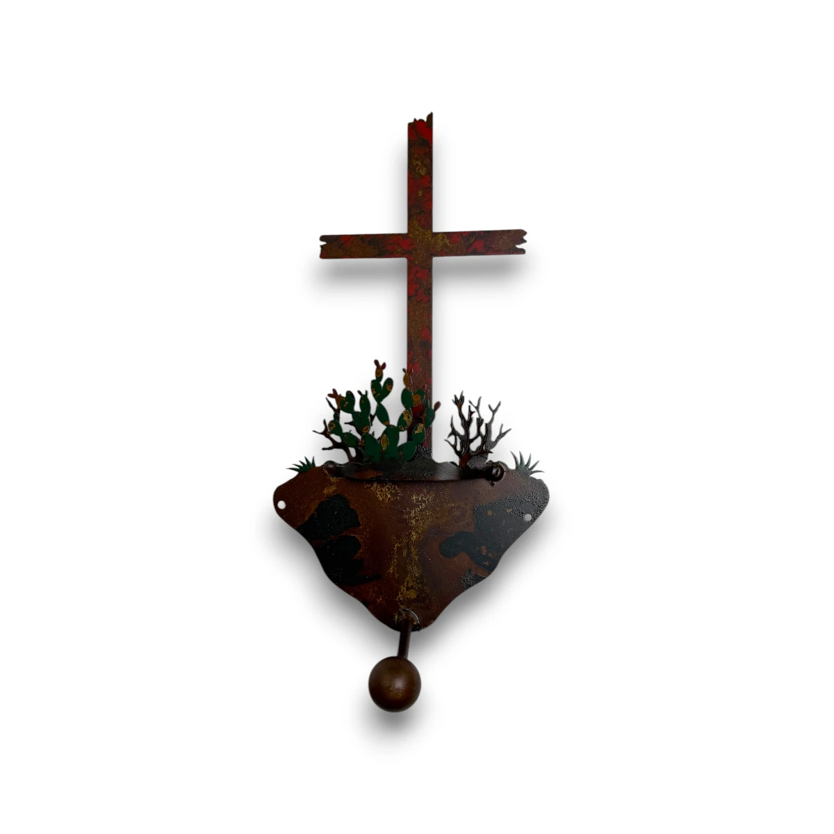 3D metal art single hook with cross