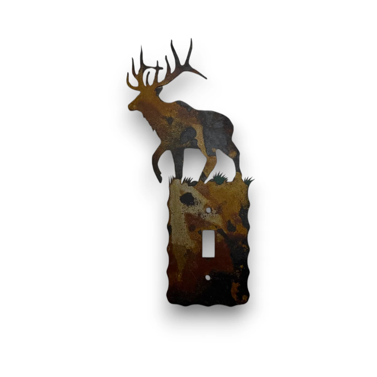 metal single switch light cover with elk