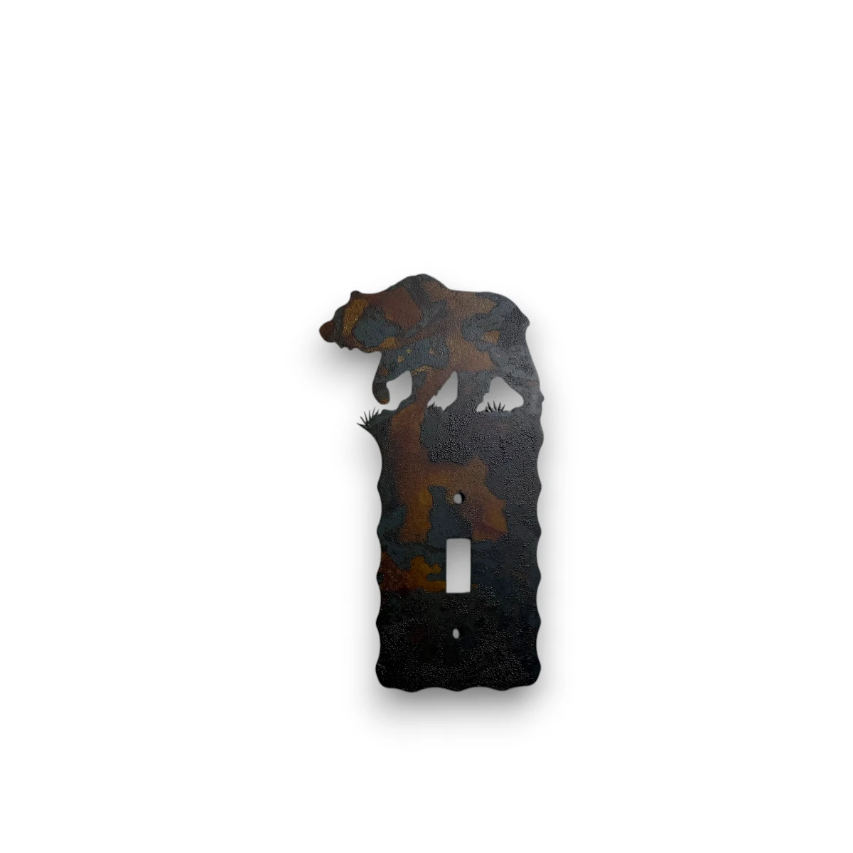 metal single light switch with bear