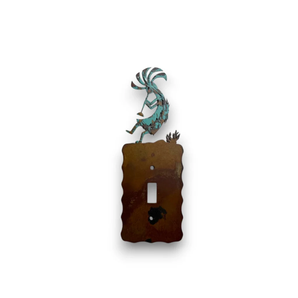 single switch metal cover with kokopelli