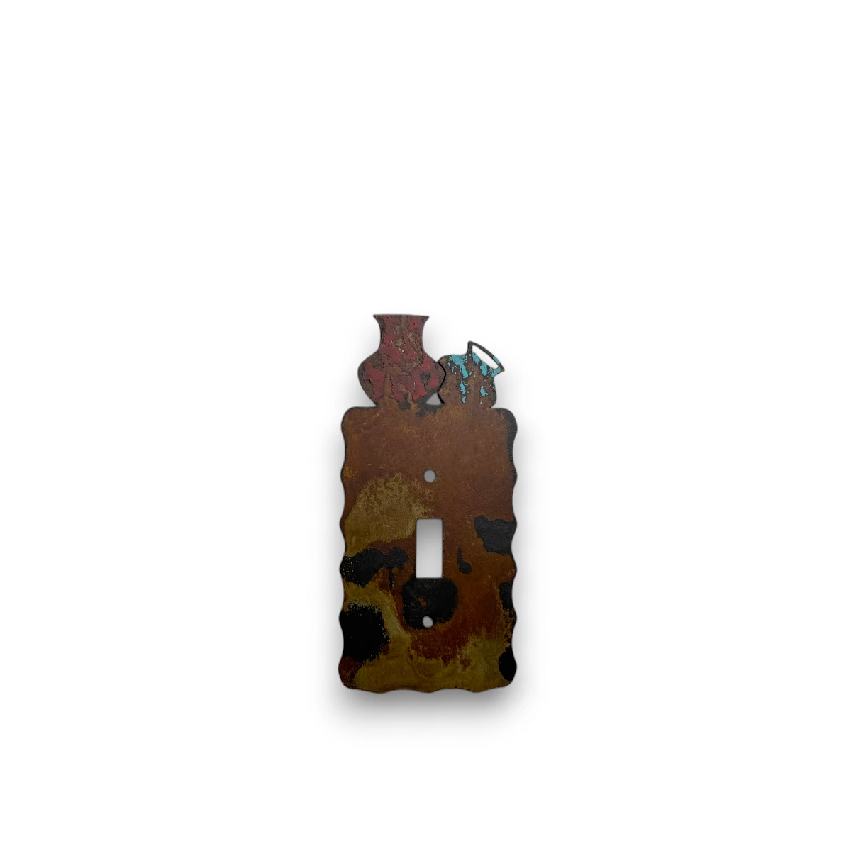 metal light switch cover with pottery