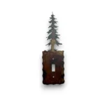 metal single light switch cover with pine tree