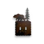 bear on a metal triple switch cover