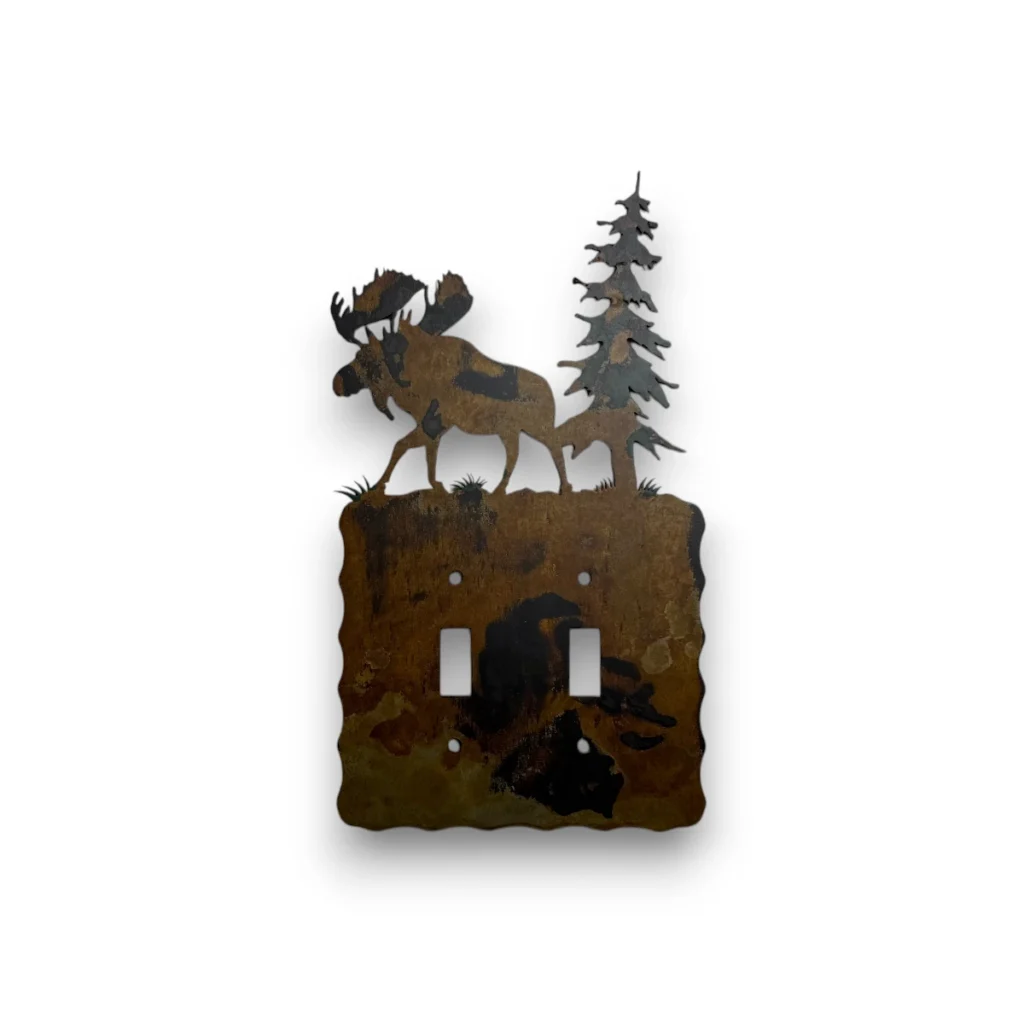 moose on a metal double switch cover