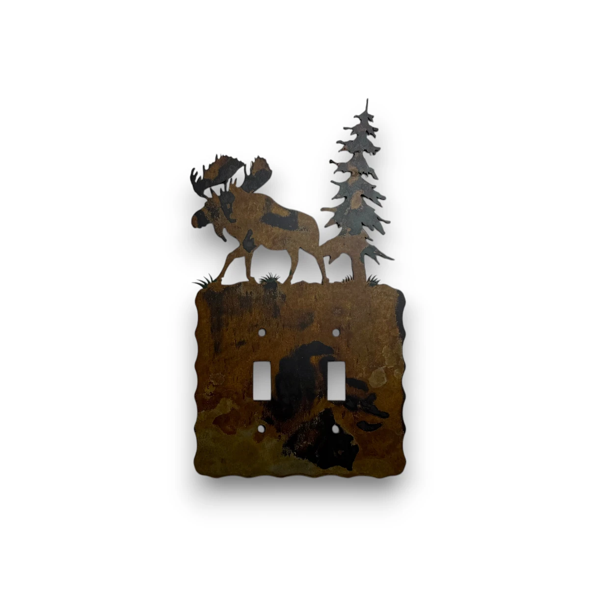 moose on a metal double switch cover