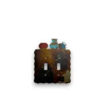 hand paint metal double light switch cover with pottery