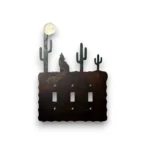 metal wolf triple switch light switch cover