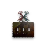 metal kokopelli triple switch light switch cover