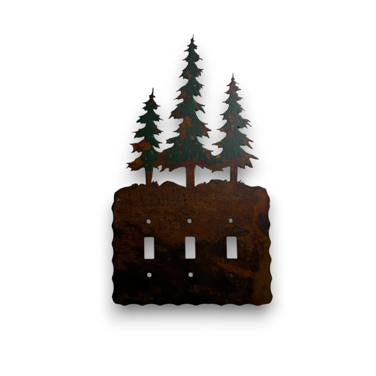 metal-wall-art-design-571-triple-light-switch-cover-pine-trees metal pine triple switch light switch cover