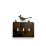 triple metal light switch cover with roadrunner