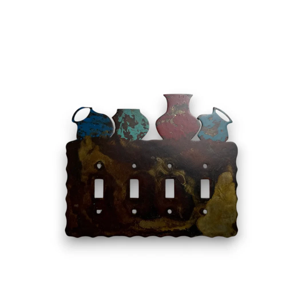 metal light switch covers with pottery