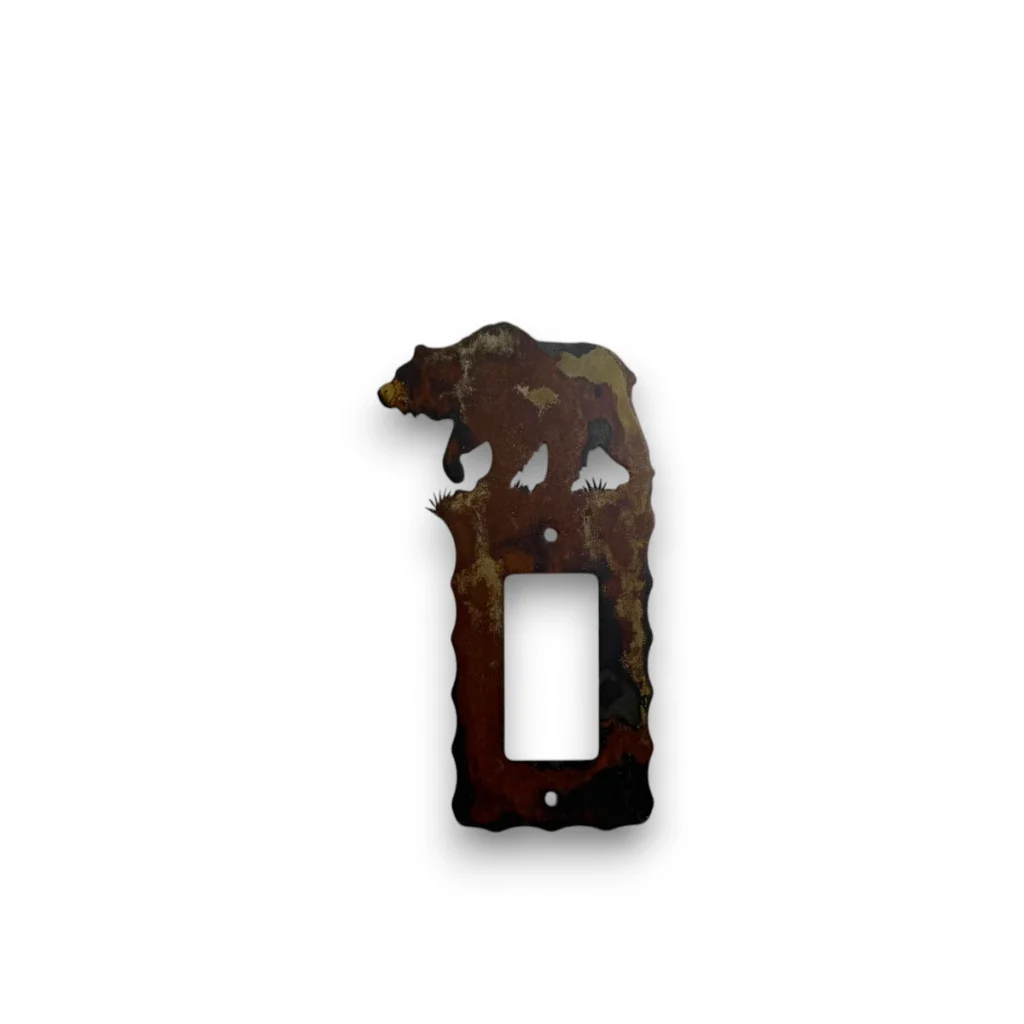 metal electric switch cover with bear