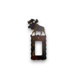 metal single rocker light switch cover with moose