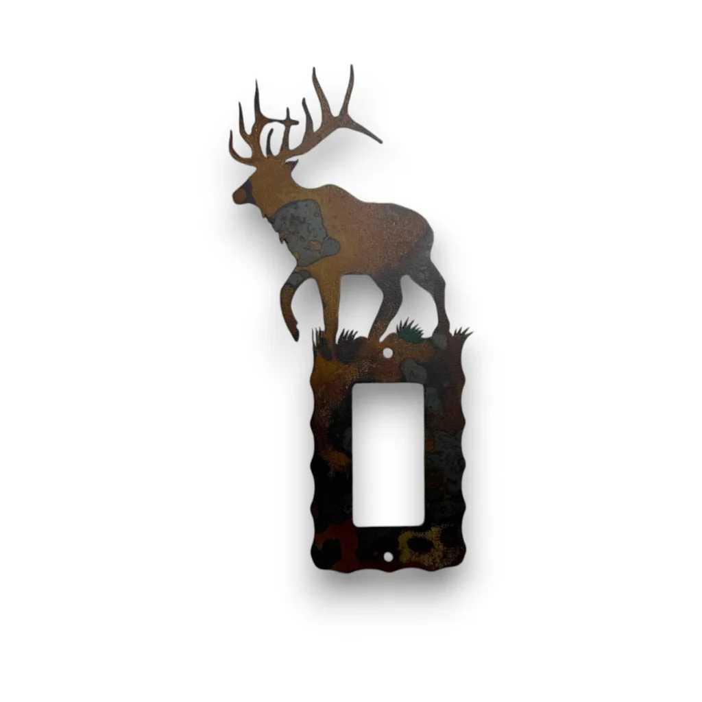 metal rocker switch cover with elk
