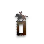 metal single rocker light switch cover with cowboy