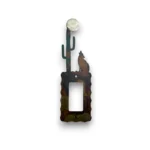 metal rocker light switch cover with wolf