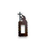 metal single light switch cover with praying cowboy