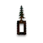 metal single rocker light switch cover with pine tree