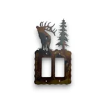 double rocker light switch with bugling elk