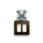 metal double rocker light switch kokopelli