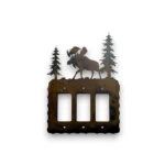 moose on a metal triple rocker switch cover