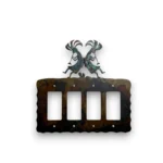 Kokopelli on a metal quad rocker switch cover