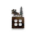 moose and pine tree double outlet cover