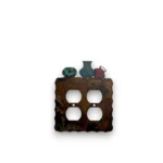metal double outlet cover with pottery