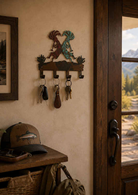 3D hand painted metal art key holders