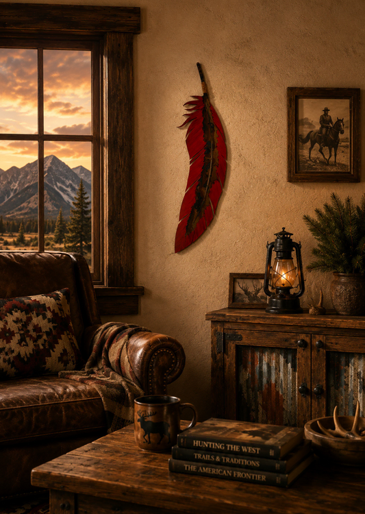 3D metal artwork of a hand painted feather
